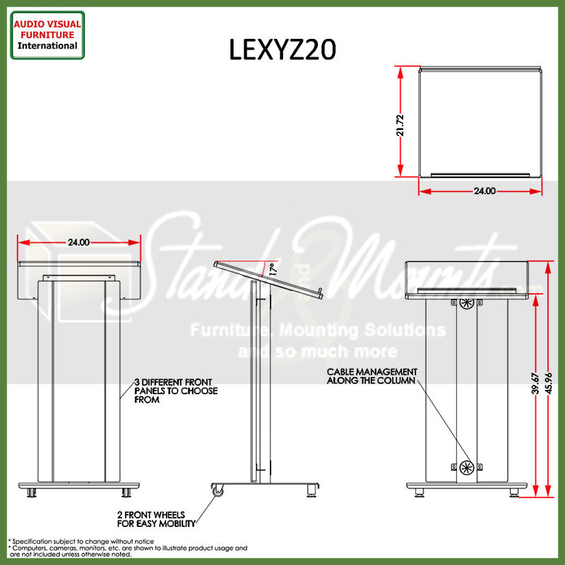 Audio Visual Furniture Curved Lectern LEXYZ20-C