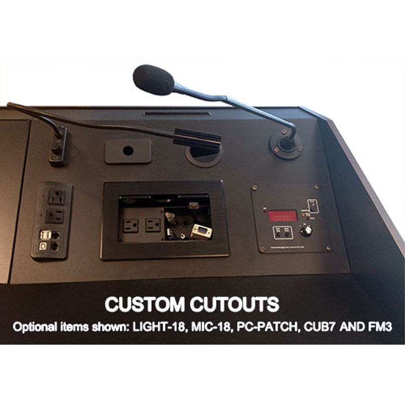 Audio Visual Furniture Dual Rack Mobile Instructor Station (28RU) PD5107