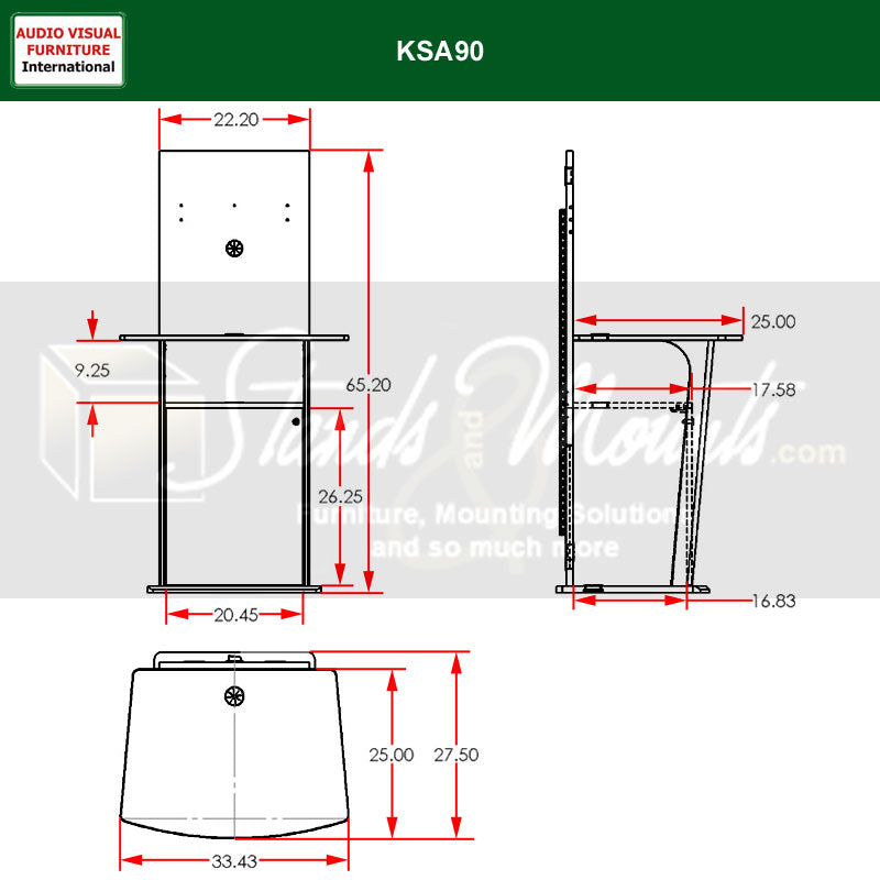 Audio Visual Furniture Information Kiosk (Keyboard Tray, Various) KS90-KB