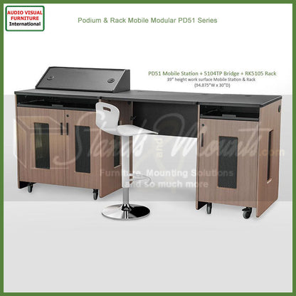 Audio Visual Furniture Mobile Instructor Station (14RU, Various) PD51