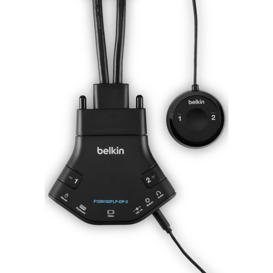 Belkin Secure 2-Port Flip Dp-To-Dp Kvm With Audio, Pp 3.0