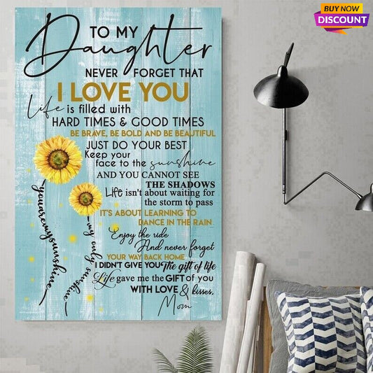 Poster- To My Daughter Never Forget That I Love You Mom - Gift For Daughter - Christmas Gift