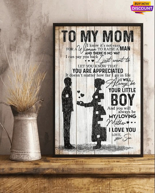 Poster- To My Mom I Know It'S Not Easy- Gift For Mom - Christmas Gift - Gift From Son - Personalized Gift