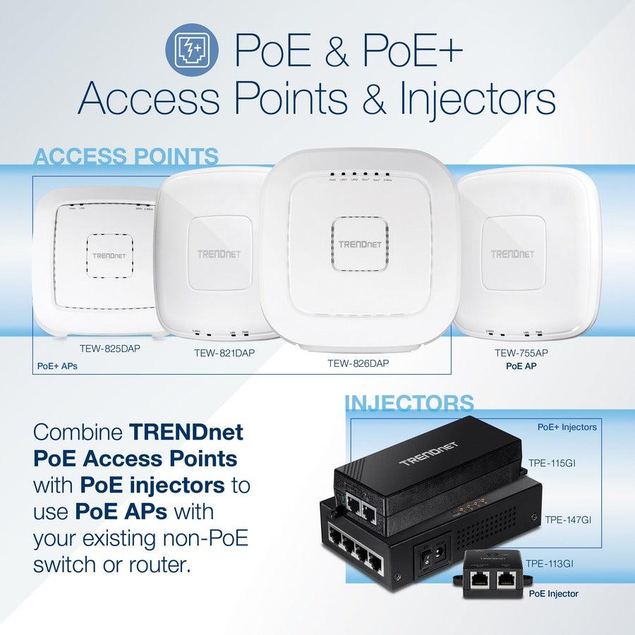 Trendnet Tpe-113Gi Poe Adapter Gigabit Ethernet 48 V