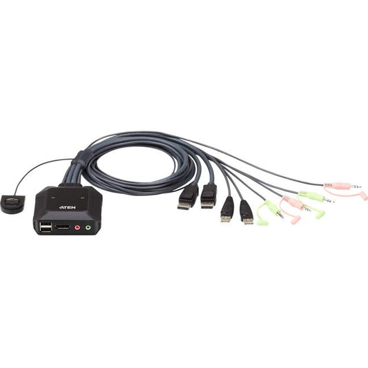 2Port Usb Dp Cable Kvm Switch,With Remote Port Selector