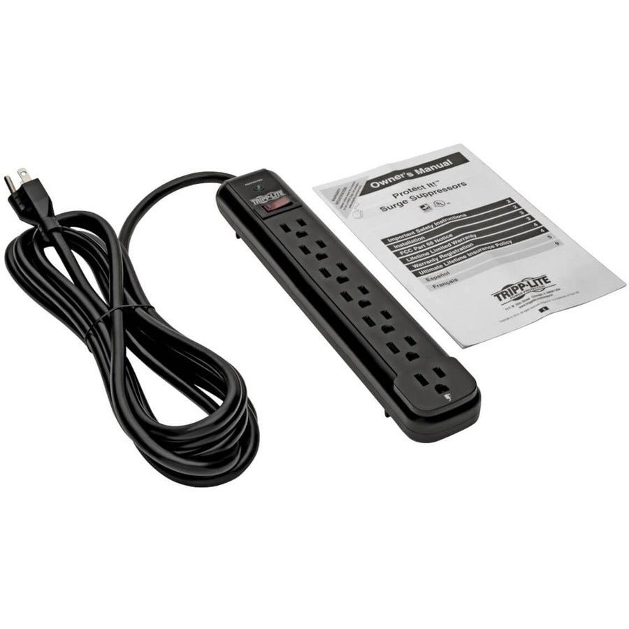 Tripp Lite Protect It! 7-Outlet Surge Protector, 12-Ft. Cord, 1080 Joules, Black Housing