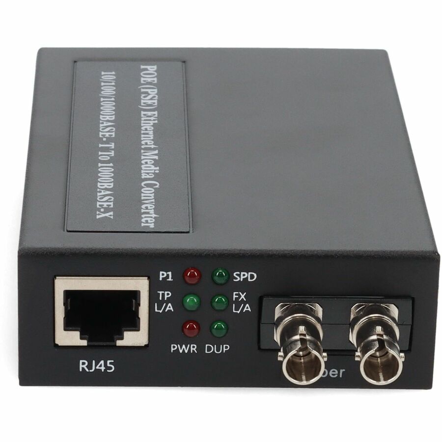 Addon 10/100/1000Base-Tx(Rj-45) To 1000Base-Mx(St) Mmf 1310Nm 2Km Ieee802.3At/48V/1.0A/50W Poe Media Converter