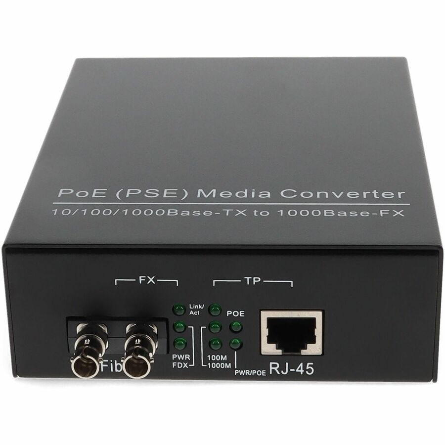 Addon 10/100/1000Base-Tx(Rj45) To 1000Base-Sx(St) Mmf 850Nm 550M Poe Media Converter With Eur Standard Power Supply