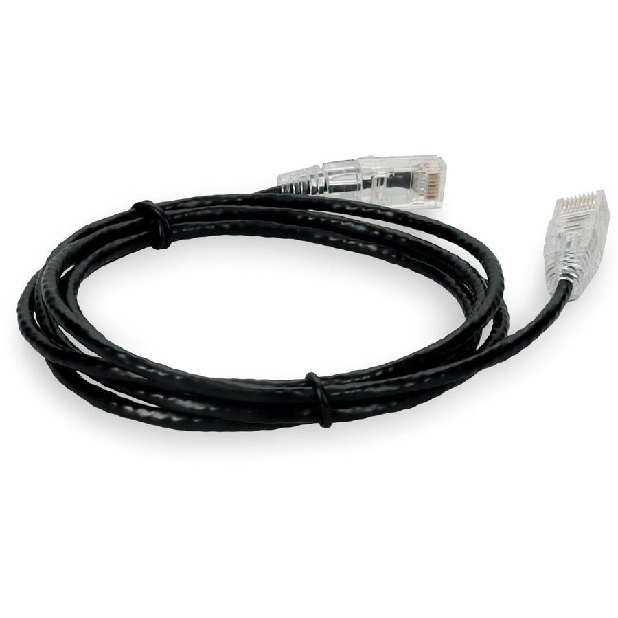 AddOn 9ft Black CAT 6 Slim PVC Ethernet Cable Snagless Clear-Claw RJ-45 M/M ADD-9FSLCAT6-BK