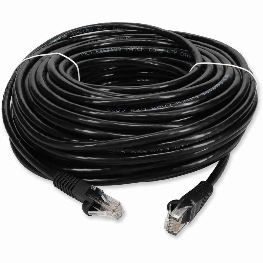 AddOn 60ft Black CAT 6 PVC Ethernet Cable Snagless Bubble Boot RJ-45 M/M ADD-60FCAT6-BK