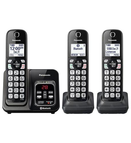 3HS Cordless Telephone- ITAD- Met Black KX-TGD563M