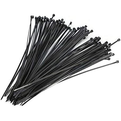 4Xem 100 Pack 10" Reusable Cable Ties - Black Medium Nylon/Plastic Zip Tie