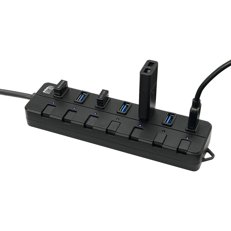 7Port Usb 3.0 Hub W/Pwr Adapter,Power On/Off Switches Per Port