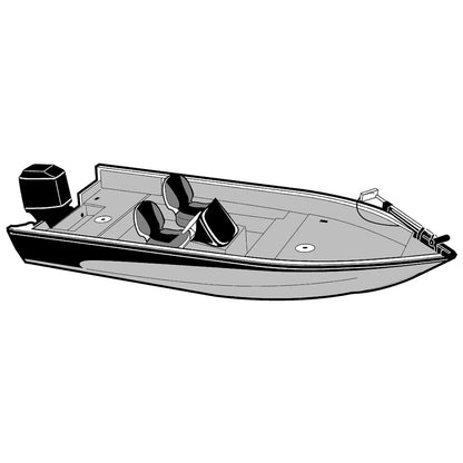 Carver Performance Poly-Guard Styled-to-Fit Boat Cover f/15.5&#39; V-Hull Side Console Fishing Boats - Grey