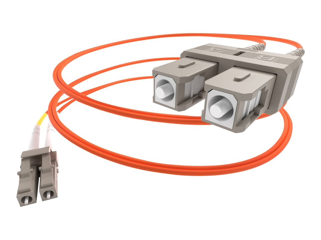 9 Meter Lc-Sc Om1 1Gig Fiber Optic Cable, Orange, Ofnr, 62.5/125 Micron, Multimo