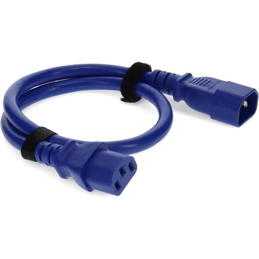 Addon Networks 6Ft C13 Female To C14 Male 18Awg 100-250V At 10A Blue Power Cable