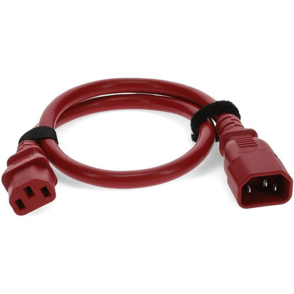 Addon Networks 6Ft C13 Female To C14 Male 18Awg 100-250V At 10A Red Power Cable
