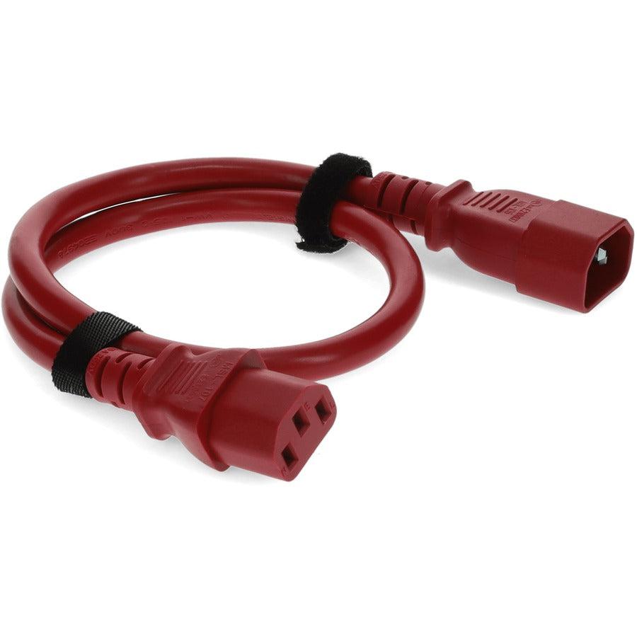 Addon Networks Add-C132C1418Awg3Ftrd Power Cable Red 0.91 M C14 Coupler C13 Coupler