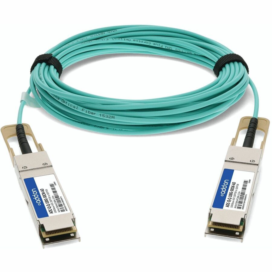 Addon Networks Aoc-Q-Q-100G-50Cm-Ao Infiniband Cable 0.5 M Qsfp28 Black