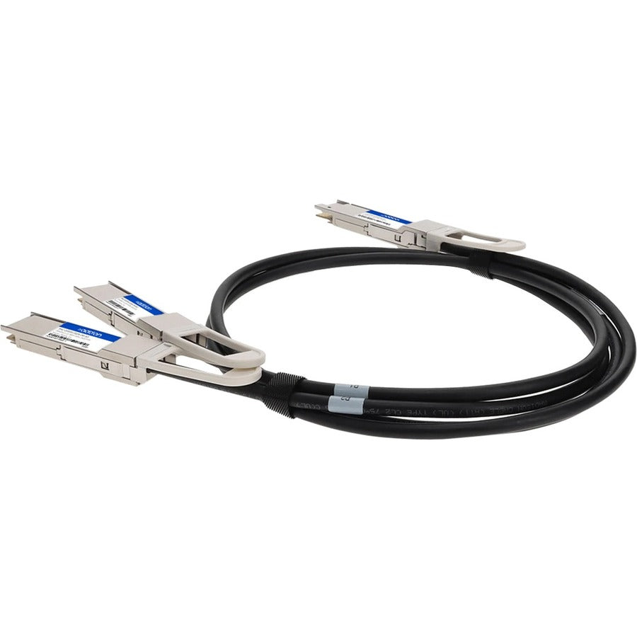 Addon Networks Dac-Q56Dd-2Q28-2M-Ao Infiniband Cable 2Xqsfp28 Qsfp-Dd Black, Silver