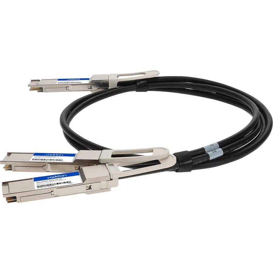 Addon Networks Dac-Q56Dd-2Q28-2M-Ao Infiniband Cable 2Xqsfp28 Qsfp-Dd Black, Silver