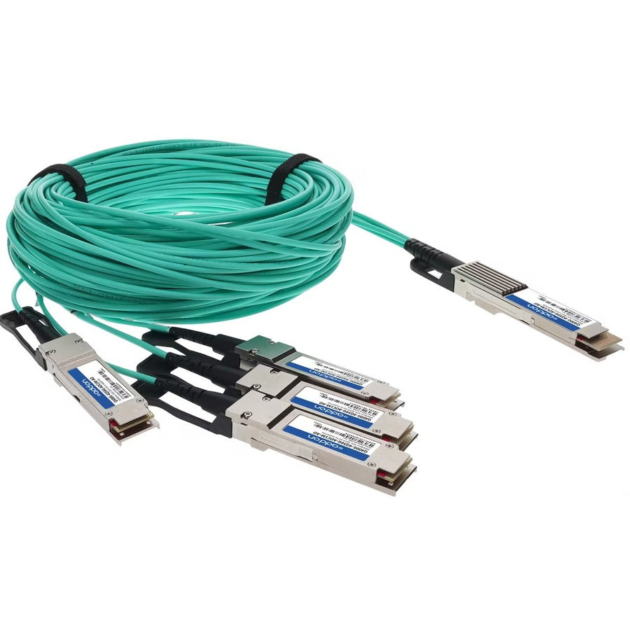 Addon Networks Q400G-4Q56G-Aoc9M-Ao Infiniband Cable 9 M Qsfp-Dd 4X Qsfp56 Turquoise