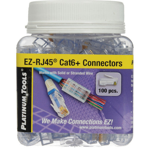 Ez-Rj45 Platinum Modular Plugs For Cat5E Wire, Pack Of 100