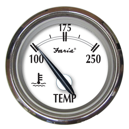 Faria Newport SS 2" Water Temperature Gauge - 100&deg; to 250&deg; F
