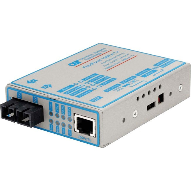 Flexpoint 100Mbps Ethernet Fiber Media Converter Rj45 Sc Single-Mode 30Km 4331-0