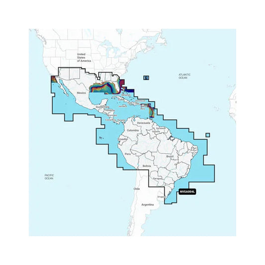 Garmin Navionics Vision+&trade; NVSA004L -Mexico, the Caribbean to Brazil - Inland &amp; Coastal Marine Charts