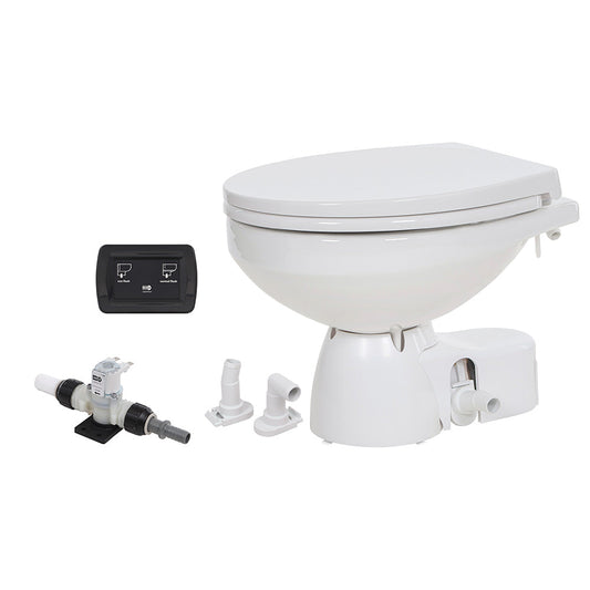 Jabsco Quiet Flush E2 Fresh Water Toilet Regular Bowl - 12V &ndash; Soft Close Lid