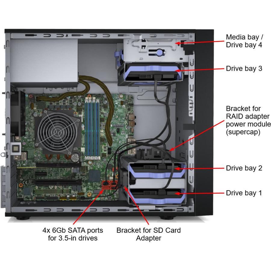 Lenovo Thinksystem St50 Server 3.8 Ghz 8 Gb Tower (4U) Intel® Xeon® 250 W Ddr4-Sdram