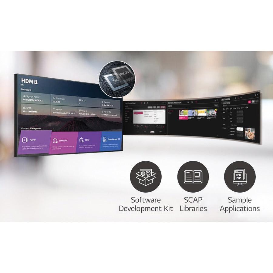 Lg 75Uh5F-H Signage Display Digital Signage Flat Panel 190.5 Cm (75") Ips Wi-Fi 500 Cd/M² 4K Ultra Hd Black Web Os 24/7