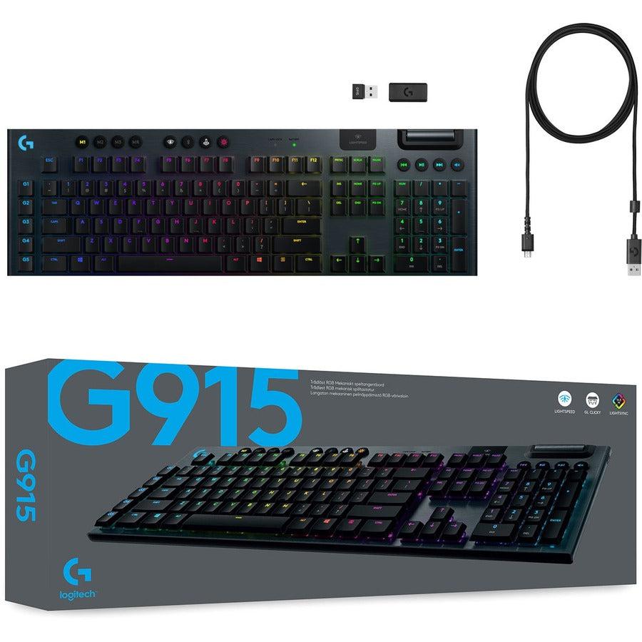 Logitech G G915 Lightspeed- Gl Clicky Keyboard Rf Wireless + Bluetooth English Black