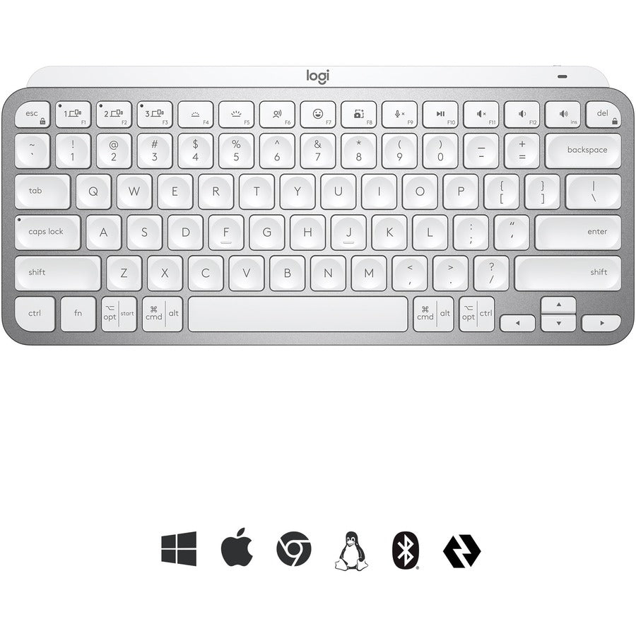 Logitech Mx Keys Mini Keyboard Rf Wireless + Bluetooth Qwerty Us English Aluminium, White