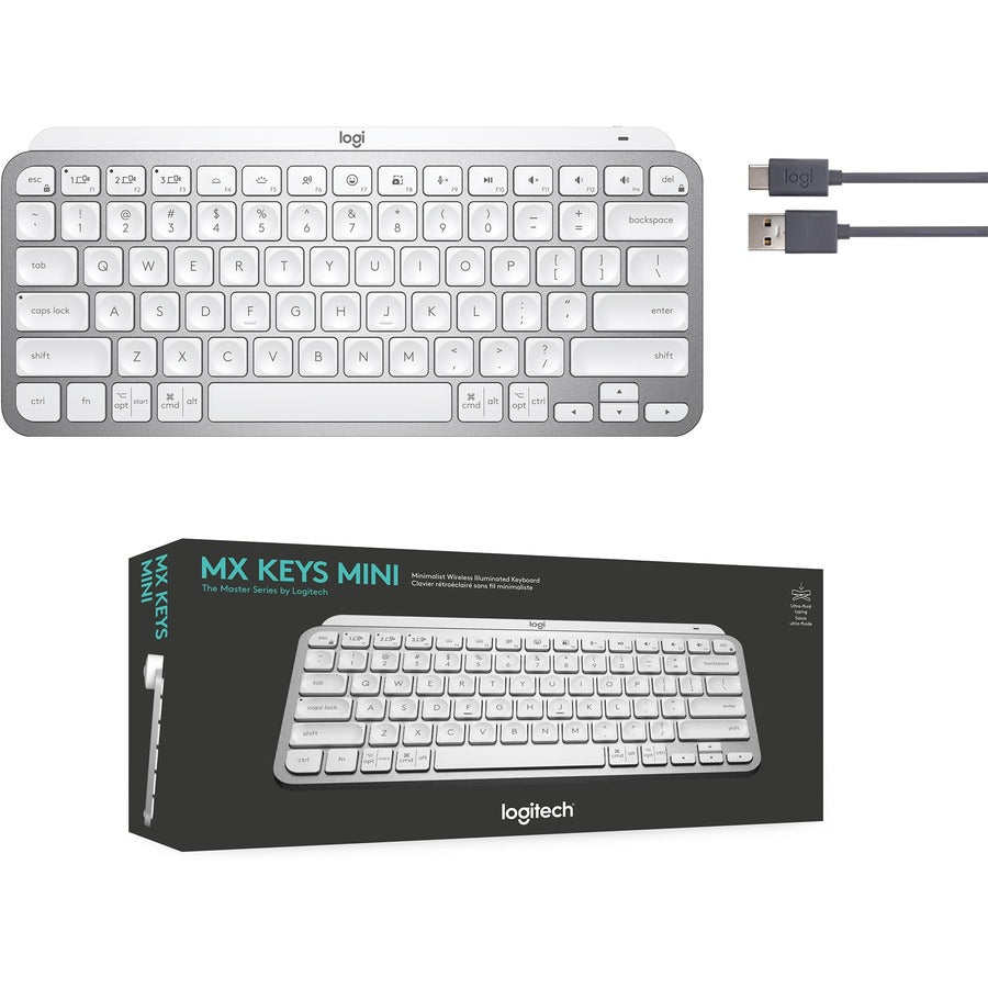 Logitech Mx Keys Mini Keyboard Rf Wireless + Bluetooth Qwerty Us English Aluminium, White