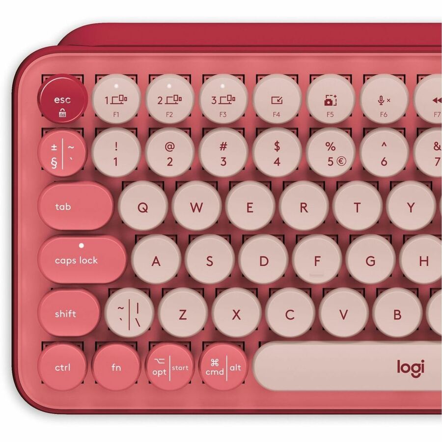 Logitech Pop Keys Keyboard Rf Wireless + Bluetooth Burgundy, Pink, Rose