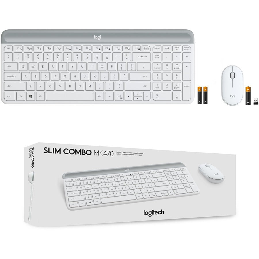 Logitech Slim Wireless Combo Mk470 Keyboard Rf Wireless White