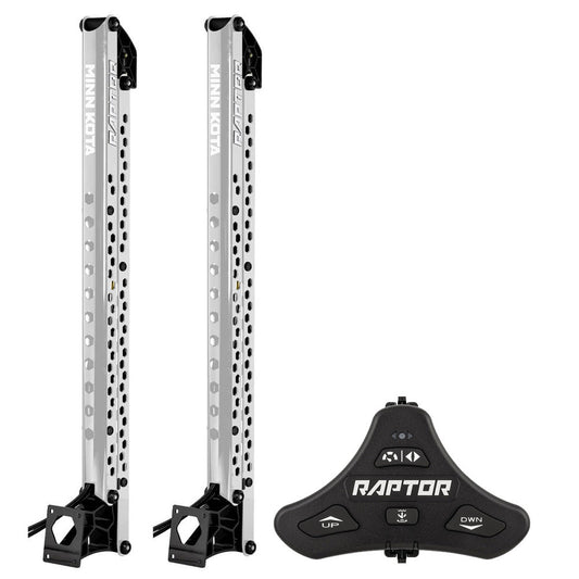Minn Kota Raptor Bundle Pair - 10' Silver Shallow Water Anchors w/Active Anchoring &amp; Footswitch Included