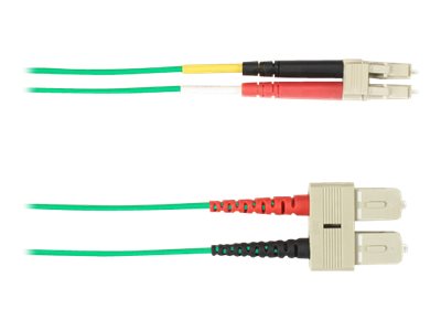 Om3 50/125 Multimode Fiber Optic Patch Cable - Ofnp Plenum, Sc To Lc, Green, 10-