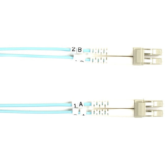 Om3 50/125 Multimode Fiber Optic Patch Cable - Ofnr Pvc, Lc To Lc, Aqua, 2-M (6.