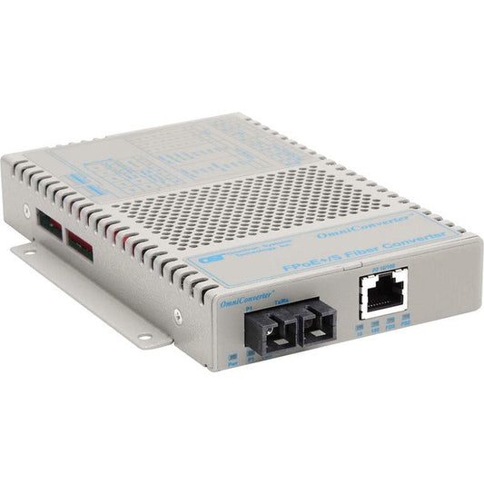 Omniconverter 10/100 Poe+ Ethernet Fiber Media Converter Switch Rj45 Sc Multimode 5Km Wide Temp 9322-0-11W