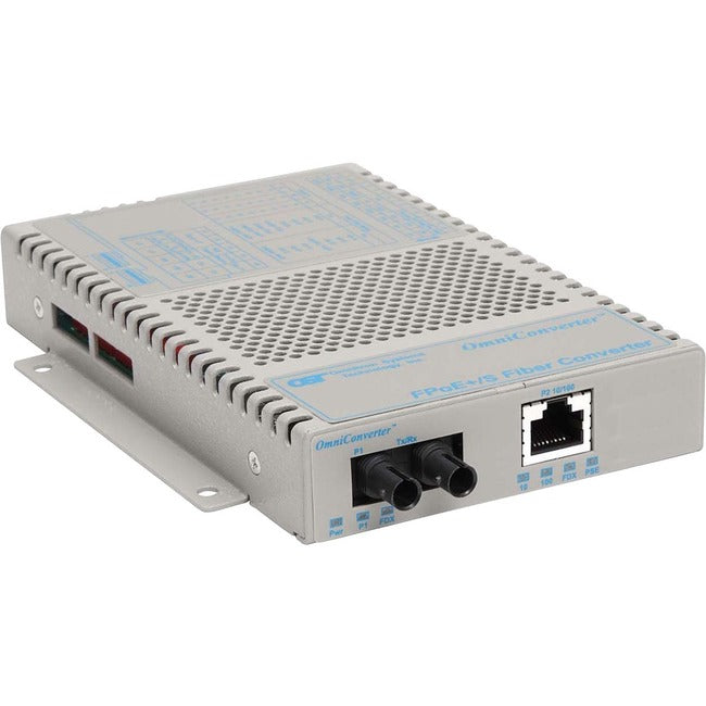 Omniconverter 10/100 Poe+ Ethernet Fiber Media Converter Switch Rj45 St Multimode 5Km