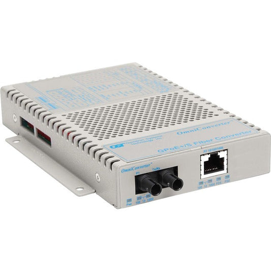 Omniconverter 10/100/1000 Poe+ Gigabit Ethernet Fiber Media Converter Switch Rj45 St Multimode 550M Wide Temp 9420-0-11W
