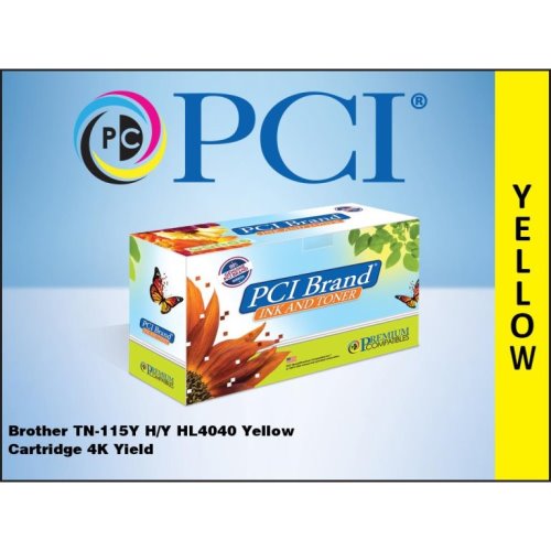 Pci Brand Compatible Brother Tn-115Y Tn-110Y Yellow Toner Cartridge 4000 Page Hi