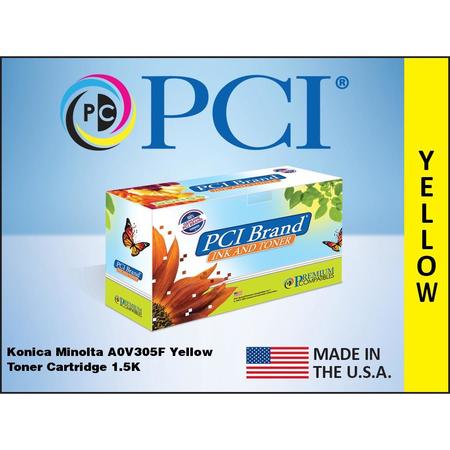 Pci Brand Compatible Konica Minolta A0V305F Yellow Toner Cartridge 1500 Page Yld