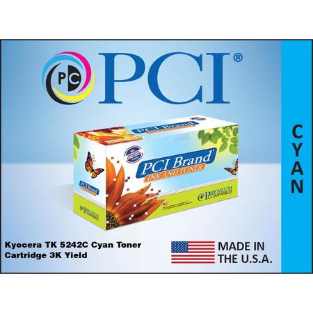 Pci Brand Compatible Kyocera Tk-5242C 1T02R7Cus0 Cyan Toner Cartridge 3K Yield F