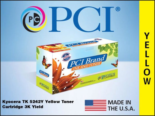 Pci Brand Compatible Kyocera Tk-5242Y 1T02R7Aus0 Yellow Toner Cartridge 3K Yield