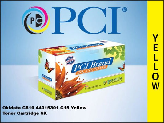 Pci Brand Compatible Okidata 44315301 (Oki Type C15) Yellow Toner Cartridge 6K Y