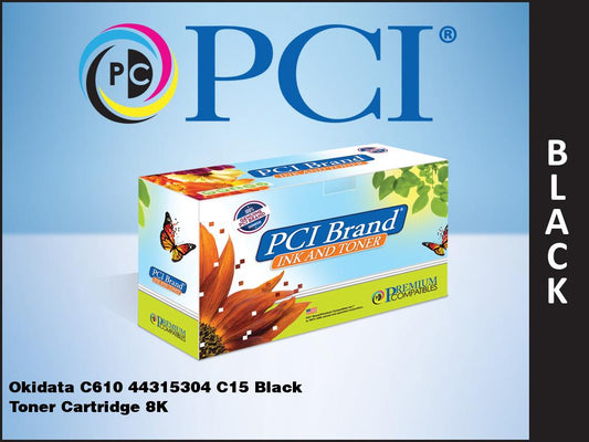 Pci Brand Compatible Okidata 44315304 (Oki Type C15) Black Toner Cartridge 8K Yl